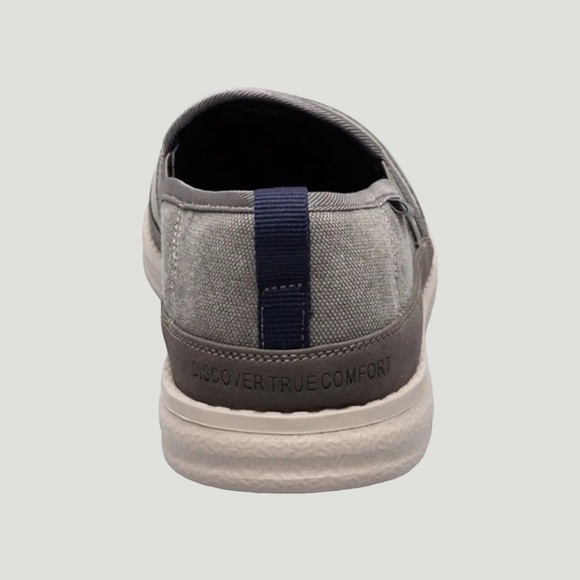 Men\'s Nunn Bush Brewski Slip On in Gray Canvas. 84981 020